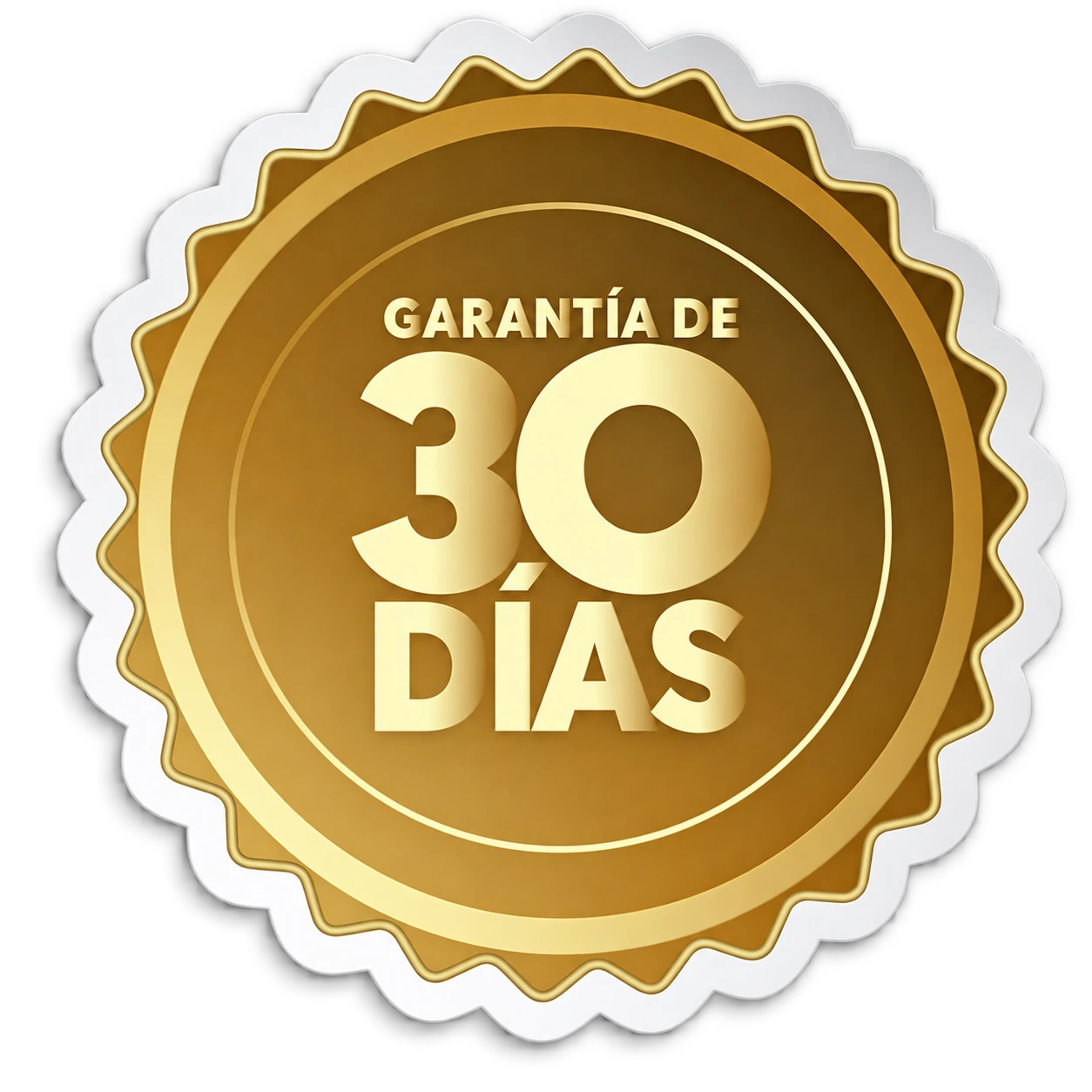 Selo dourado de garantia de 30 dias